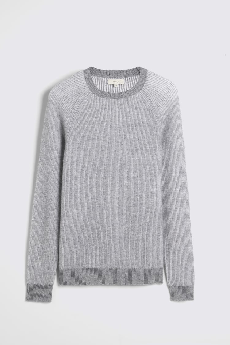 Light Grey Cashmere Crew Neck Jumper   Buy Online at Moss