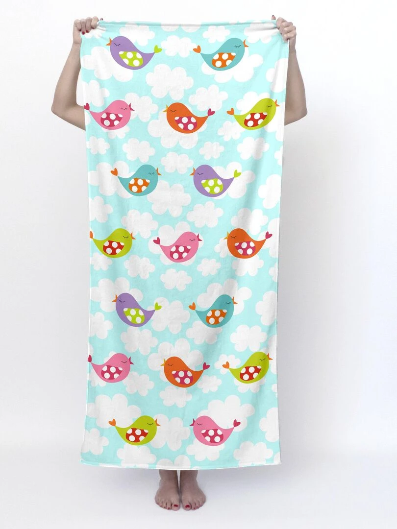 Serviette Little birds "Happyfriday" Blanc