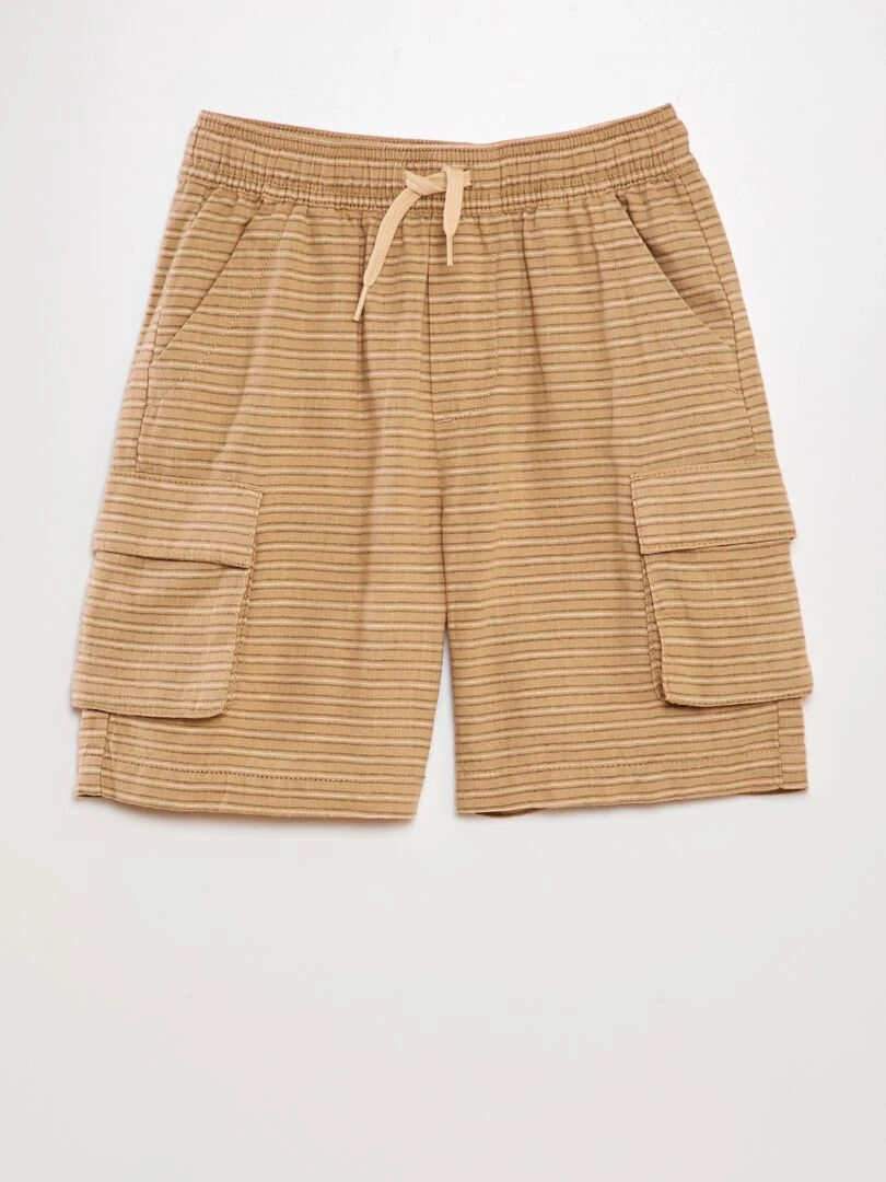 Bermuda multipoche Beige rayé