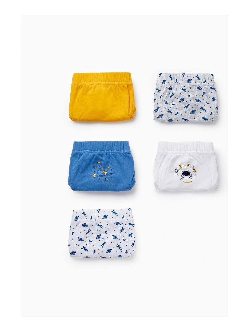 Pack 5 Slips en Coton pour Garçon 'Espace' OUT OF THIS WORLD Multicolore
