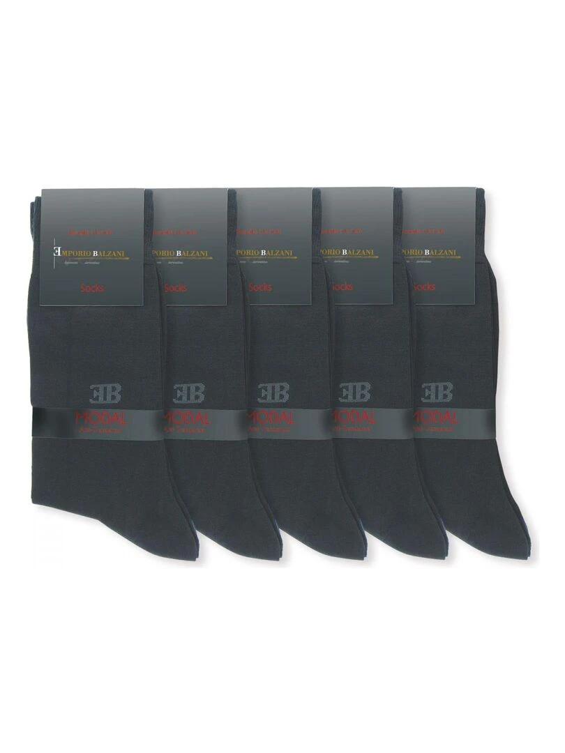 Chaussettes en modal LOT DE 5 PAIRES Gris