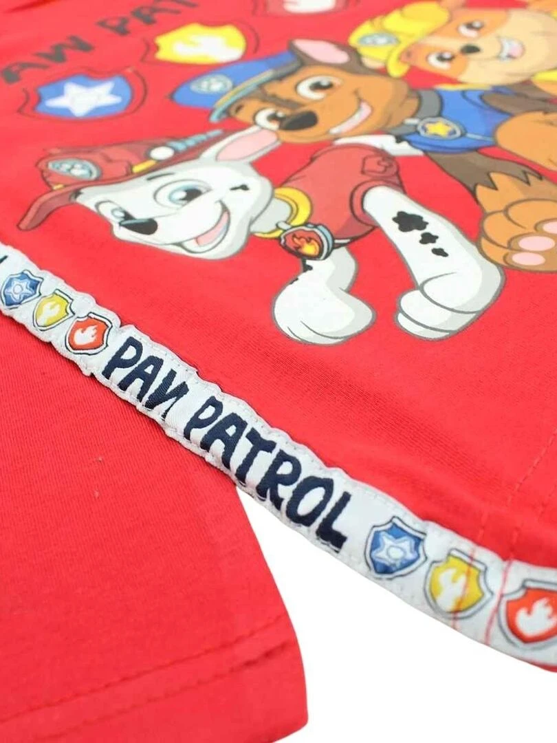 La Pat' Patrouille   T shirt garçon imprimé La Pat' Patrouille en coton   Rouge