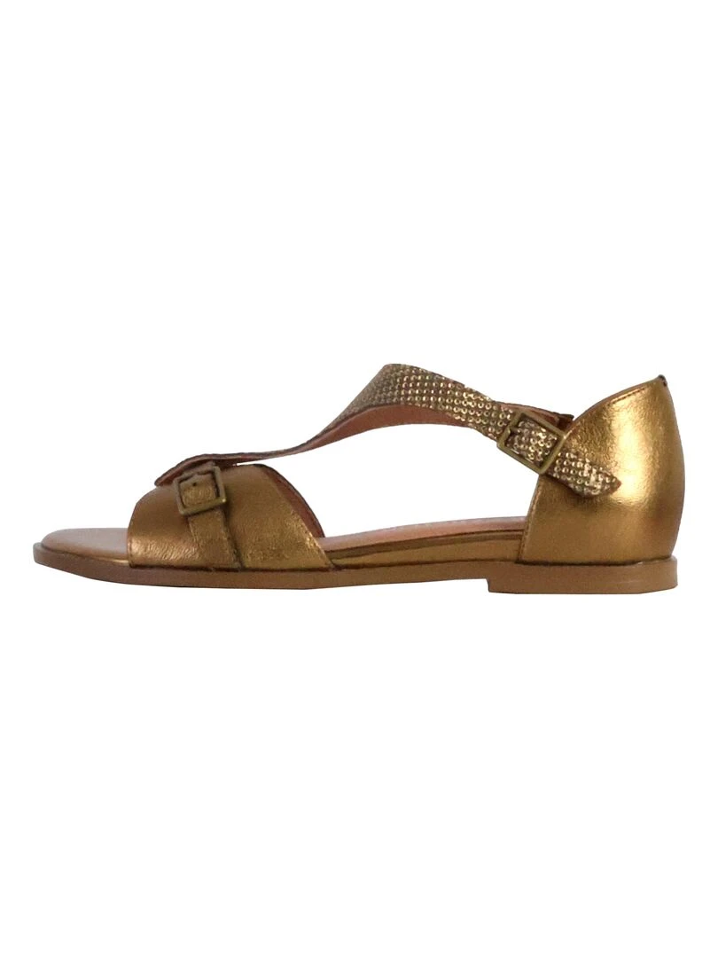 Sandale Plate Cuir Emilie Karston Soka Vert