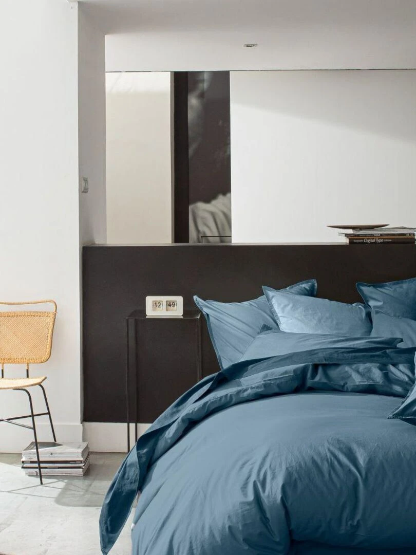 Housse de couette 100% Percale de Coton Lavé 80 fils   Orange