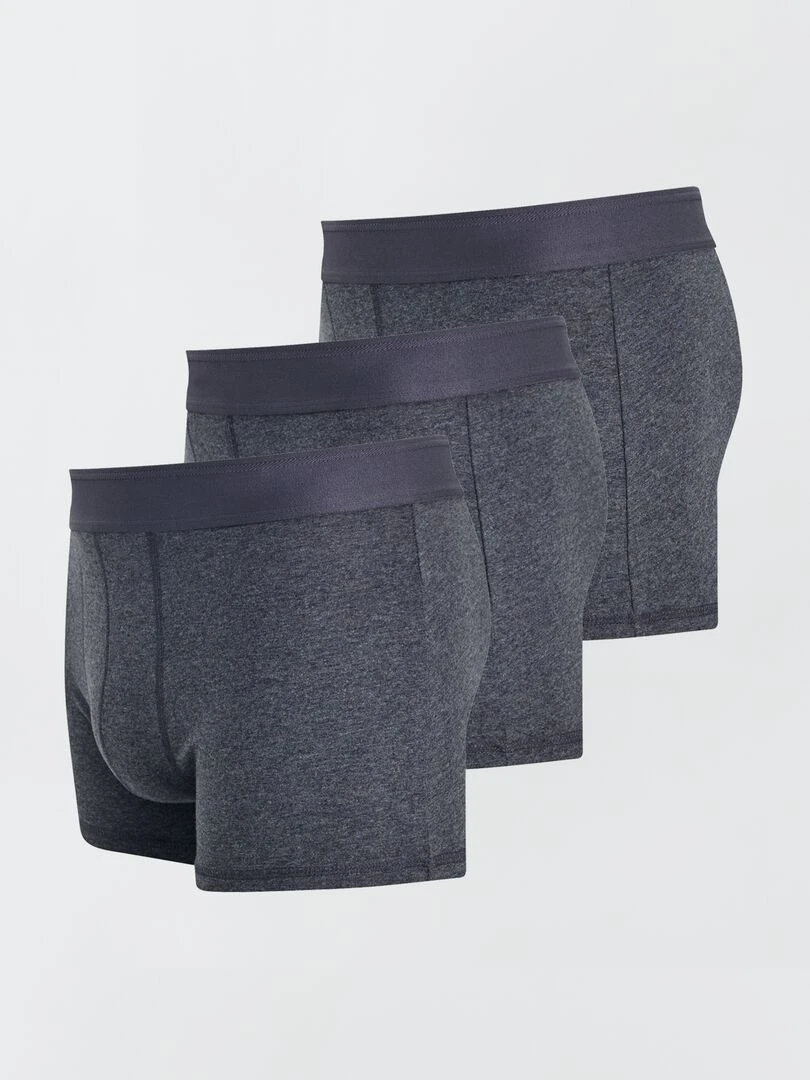 Lot de 3 boxers unis   Gris foncé