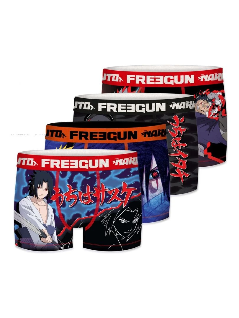 Lot de 4 Boxers homme Naruto Shippuden Freegun Bleu