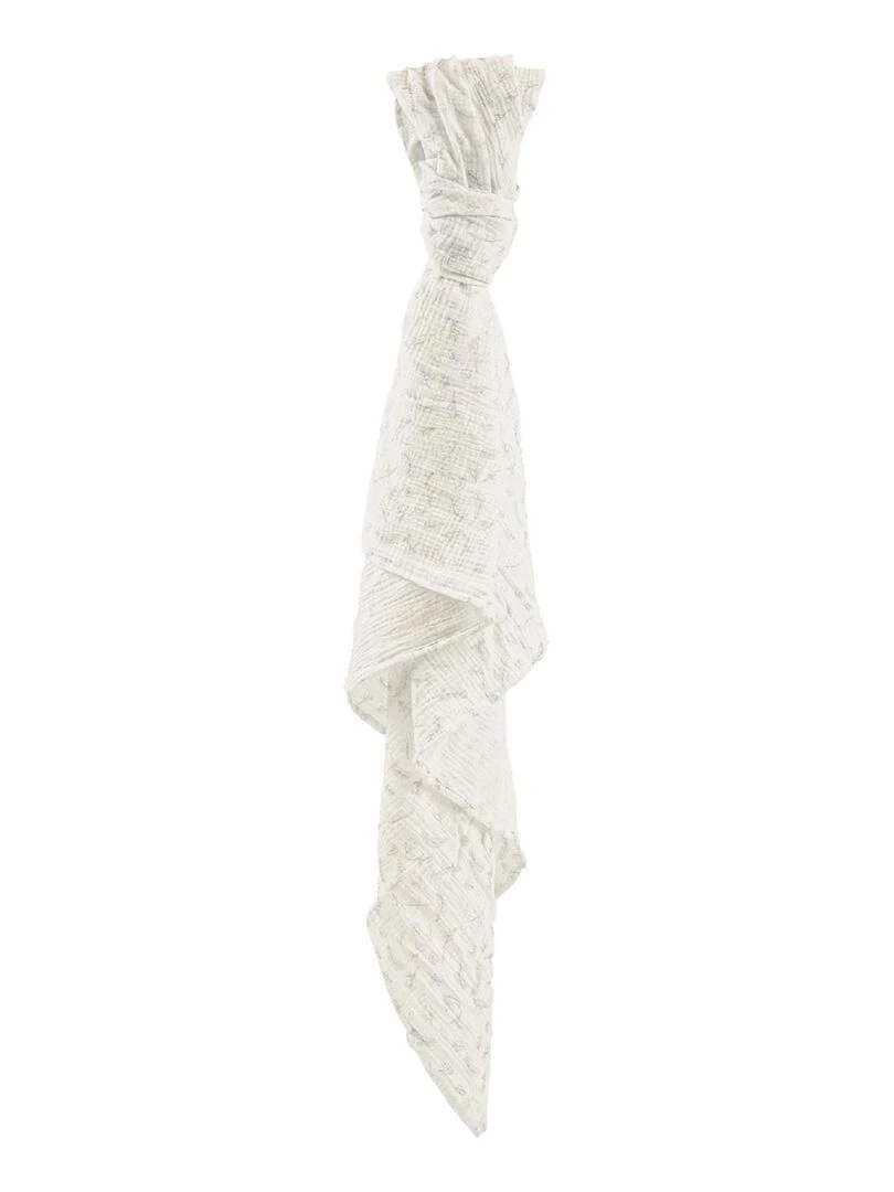 Maxi lange en coton bio Leafy Bunny Ecru