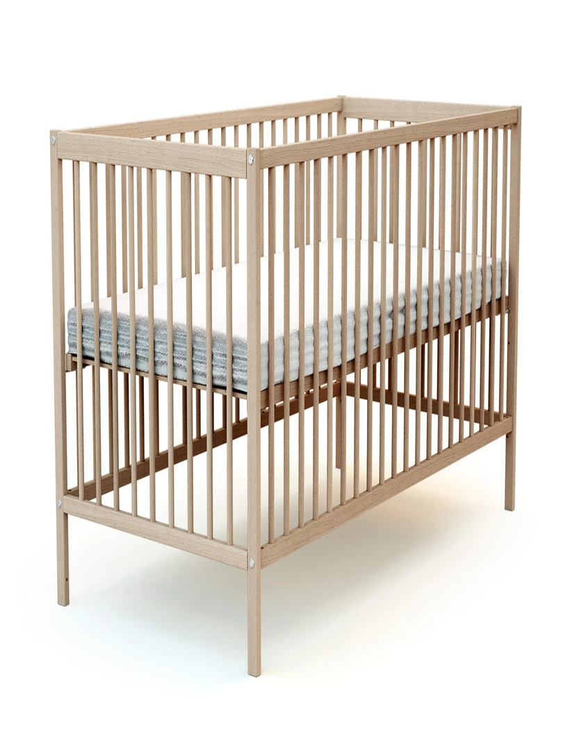 AT4 Lit bébé ESSENTIEL en bois Marron clair