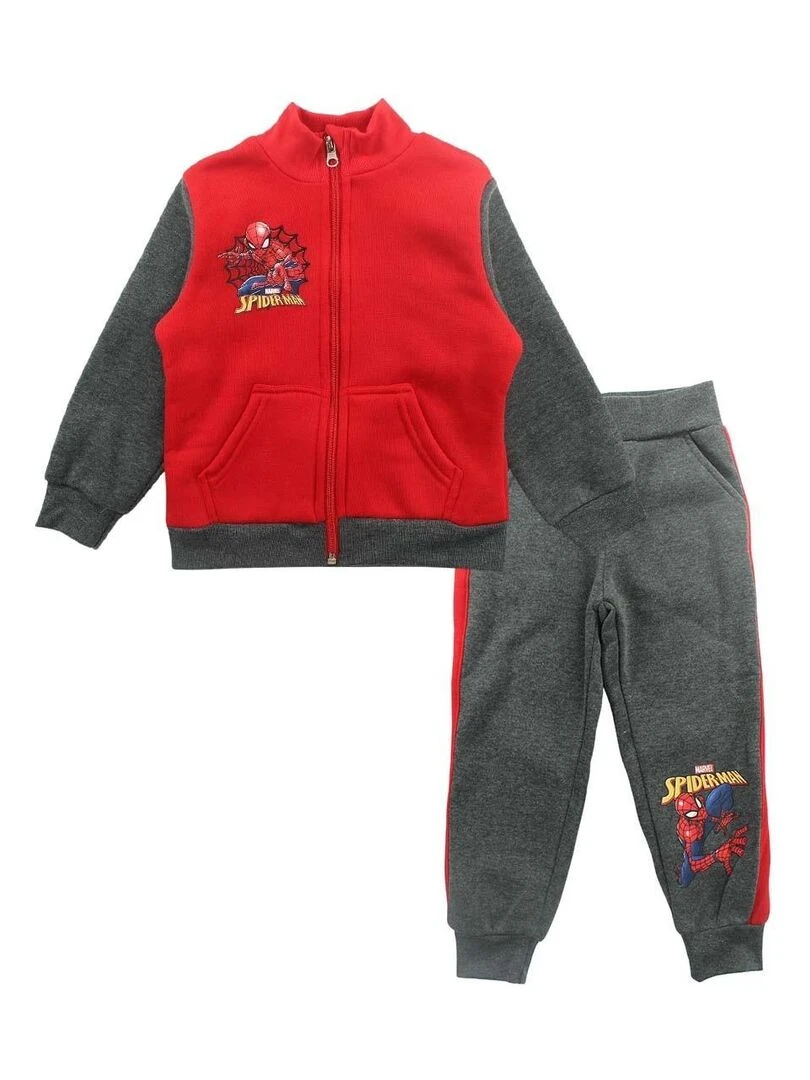 Disney Ensemble Veste pantalon garçon Imprimé Spiderman Gris