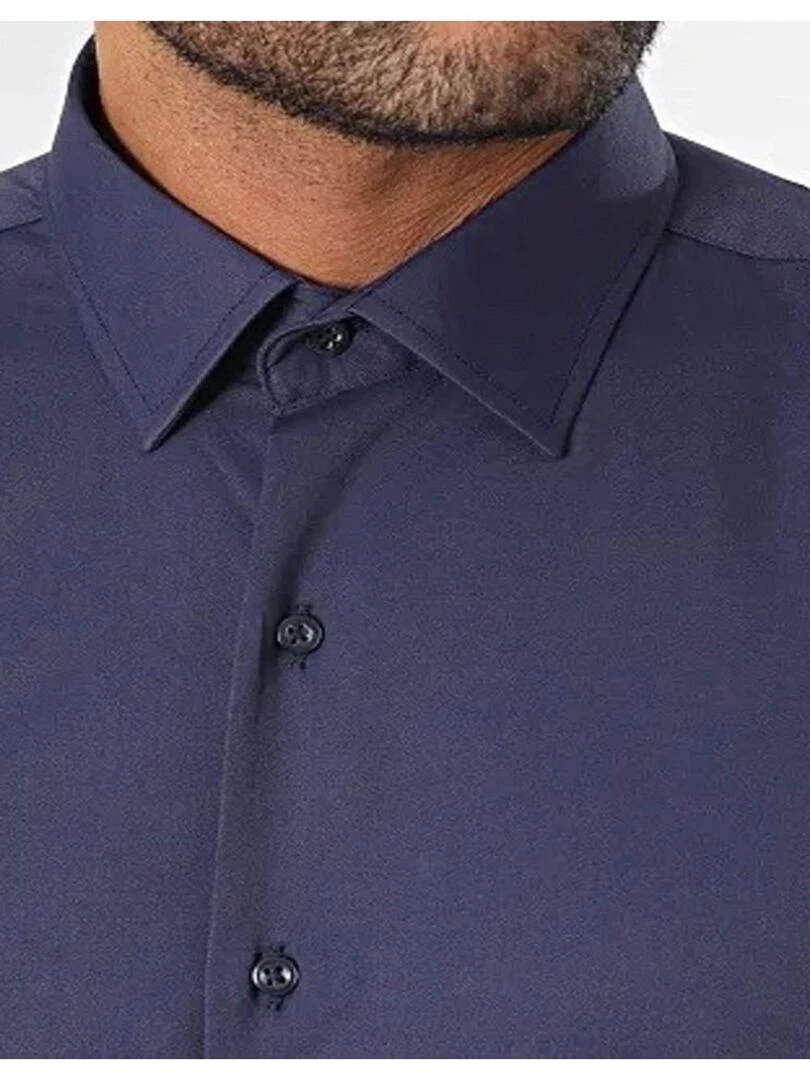 Chemise Slim Fit Kebello   Bleu marine