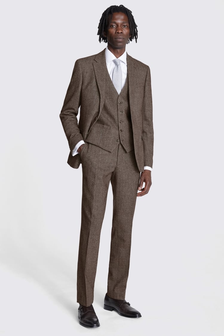 Slim Fit Brown Tweed Jacket   Buy Online at Moss