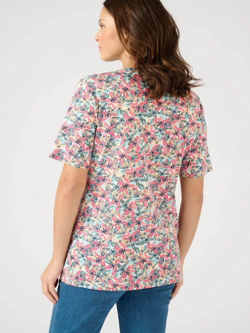 Tee shirt imprimé manches courtes.   Damart   Vert