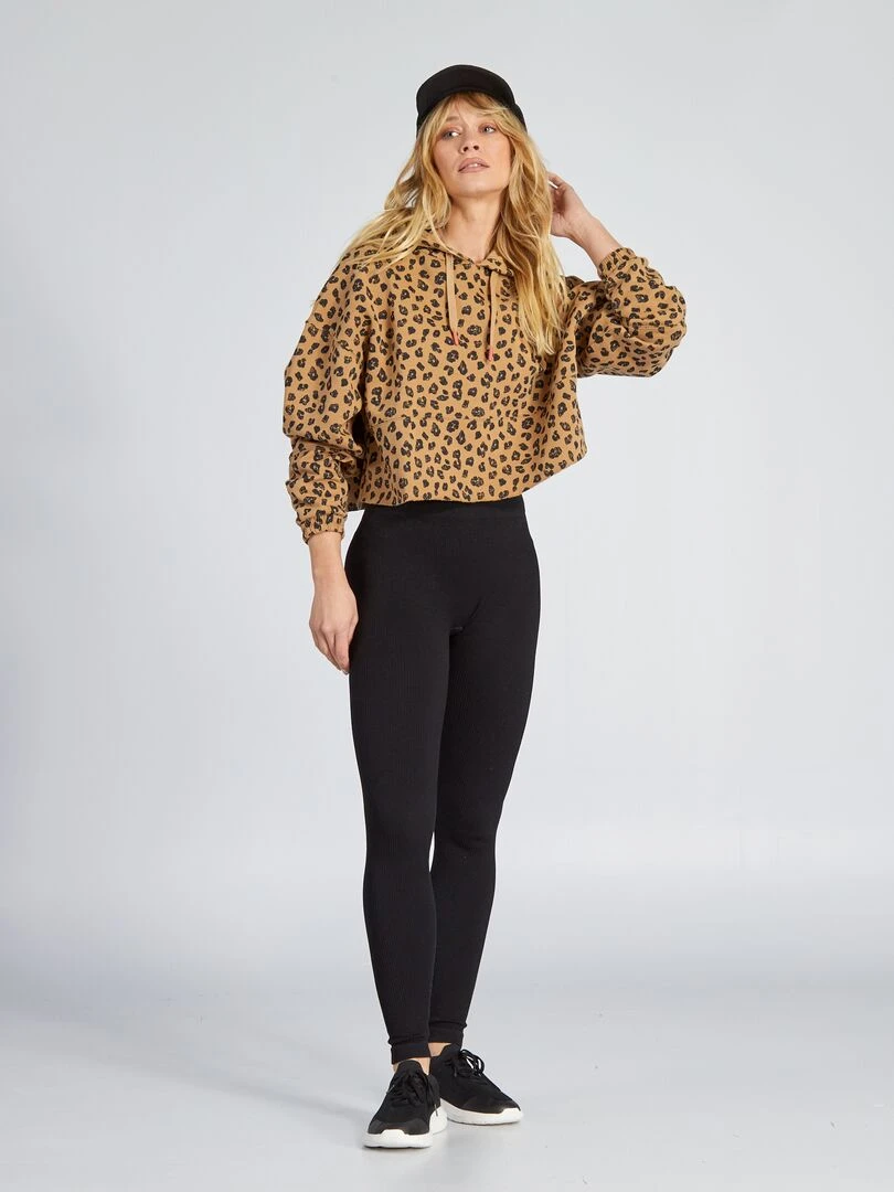 Sweat fit crop Léopard