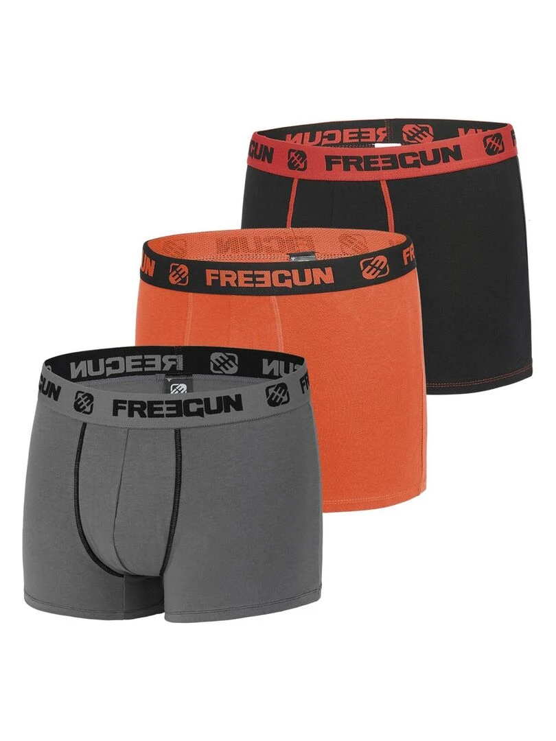 Pack Suprise de 3 Boxers coton garçon Freegun Noir