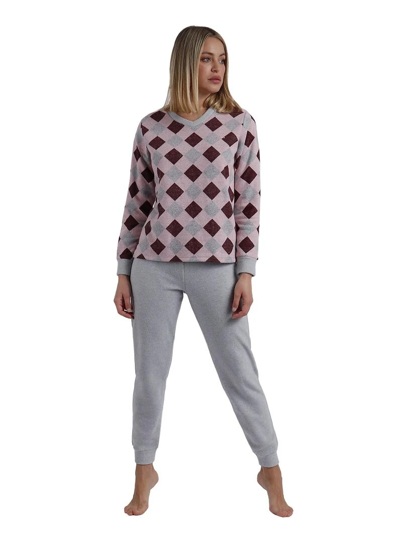 Pyjama pantalon et haut manches longues Harlequin Rose