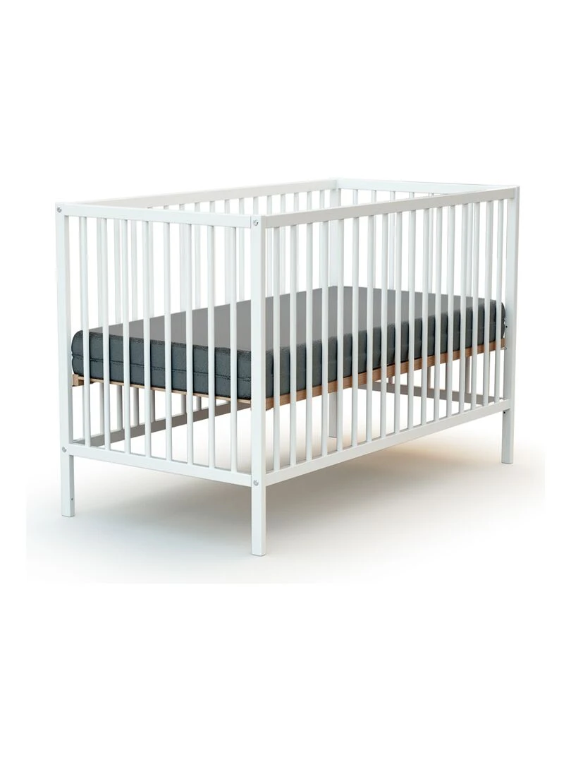 WEBABY Chambre bébé lit et table à langer en bois Blanc