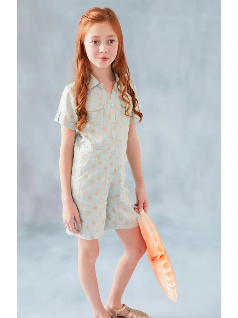 Combi bermuda avec lapin imprimé lurex   Noukie's   Bleu