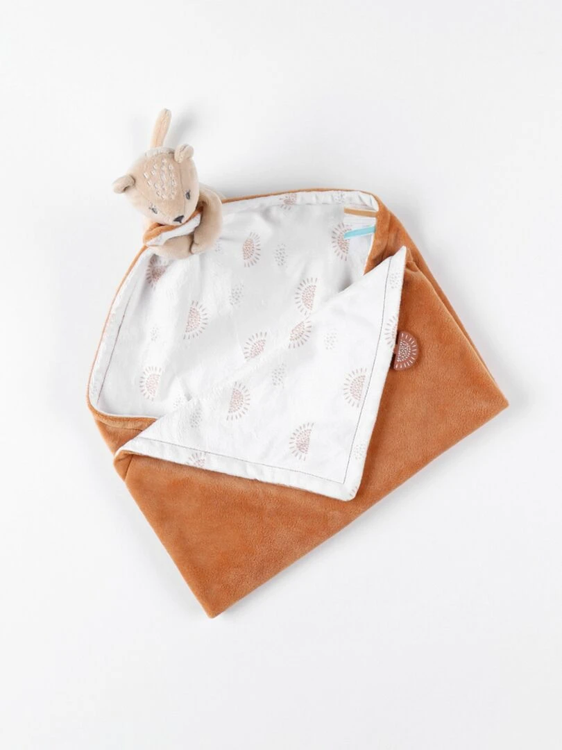 Ma première couverture Kendi en Veloudoux  écru/caramel   Beige