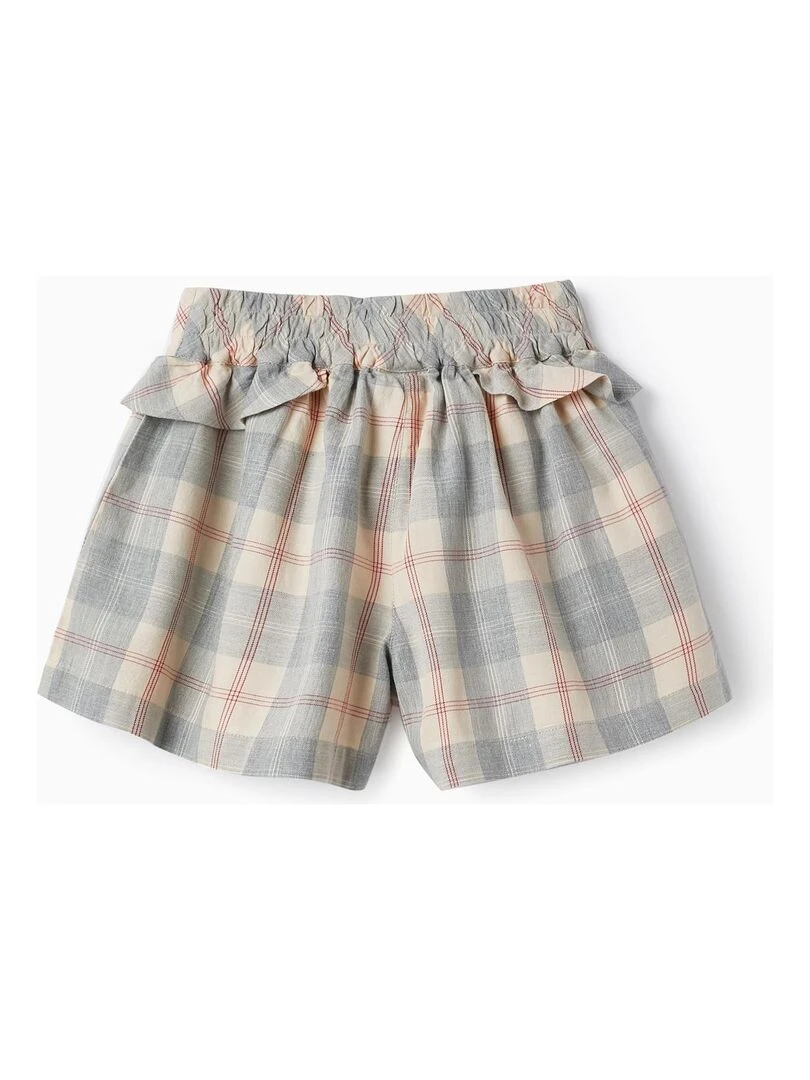 Shorts à carreaux avec volants pour fille 'B&S' NOËL Gris