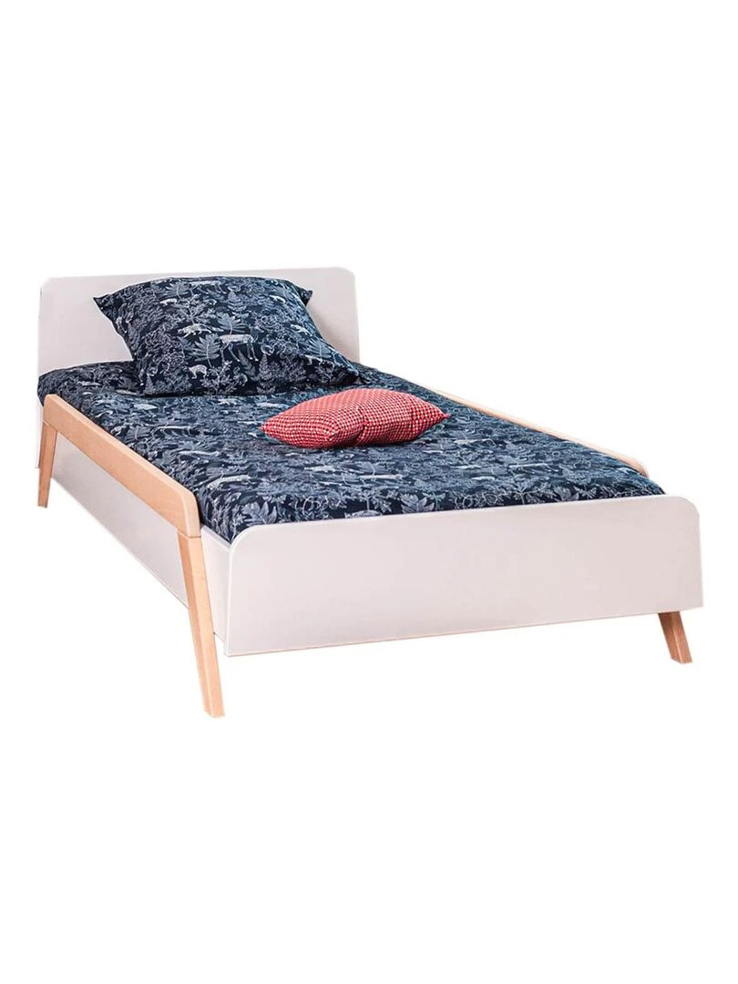 Lit enfant avec barrières Pixia AKITEN RETAIL Blanc Marron