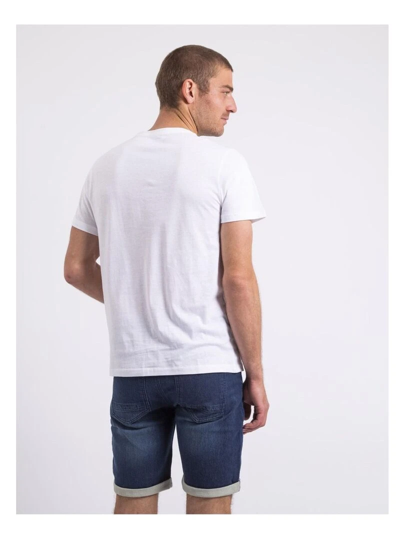 T shirt col rond NIXIROCK Blanc