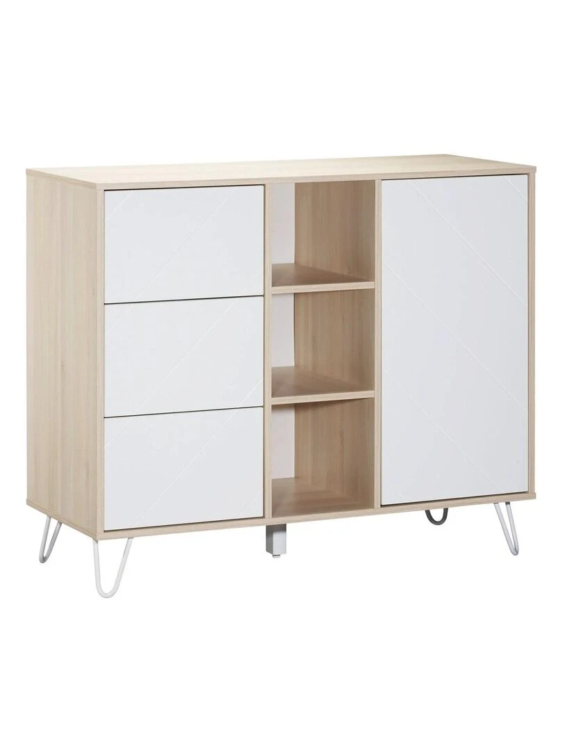 Commode 1 porte 3 tiroirs SAUTHON Blanc