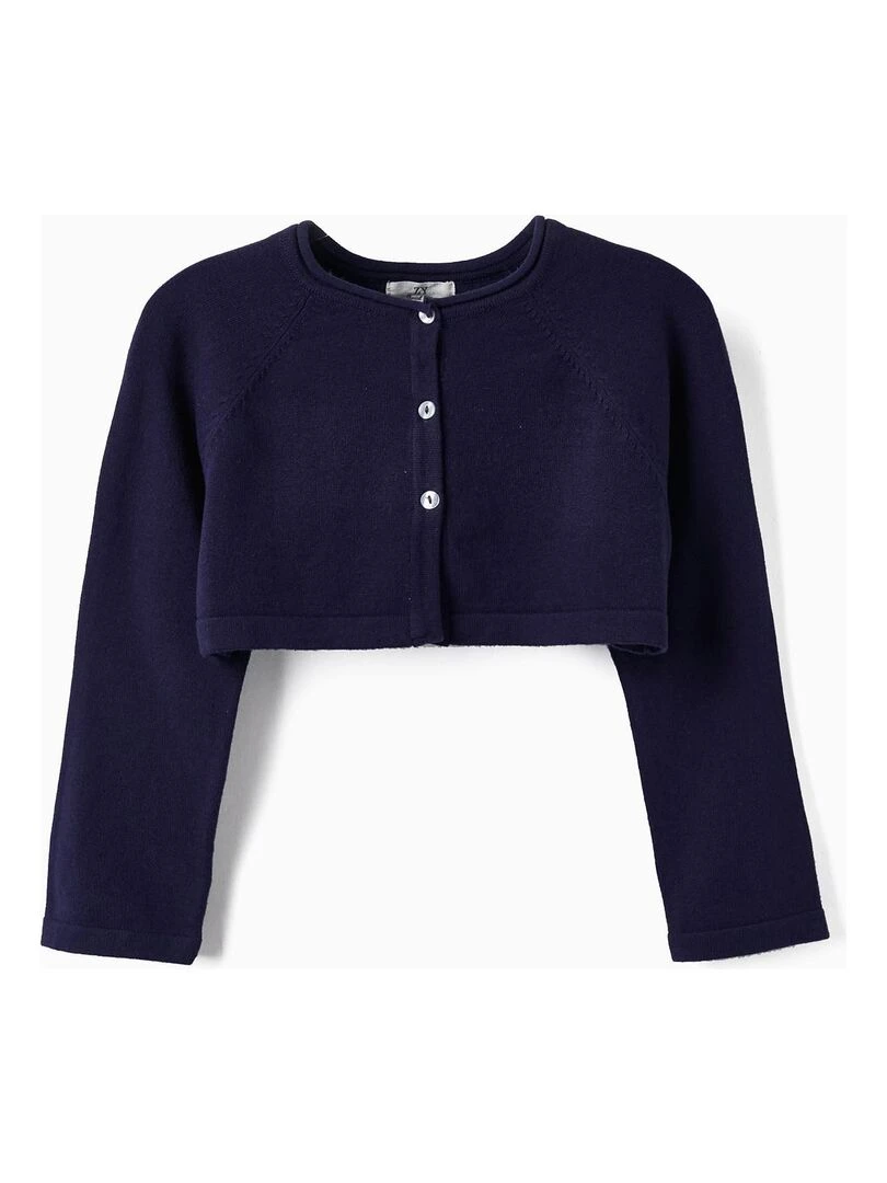Gilet en Maille Boléro pour Fille CÉRÉMONIE Bleu foncé