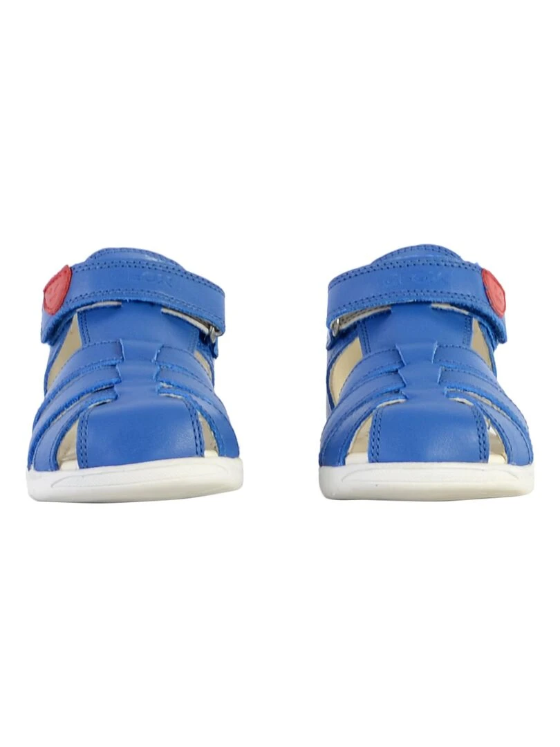 Sandale Plate Cuir Geox Enfant Macchia   Bleu