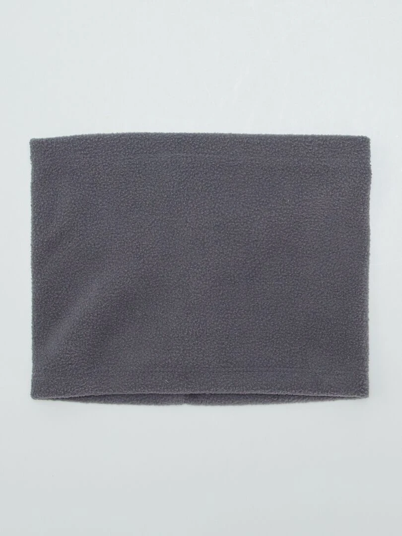 Ensemble de ski bonnet + snood en polaire   Gris foncé