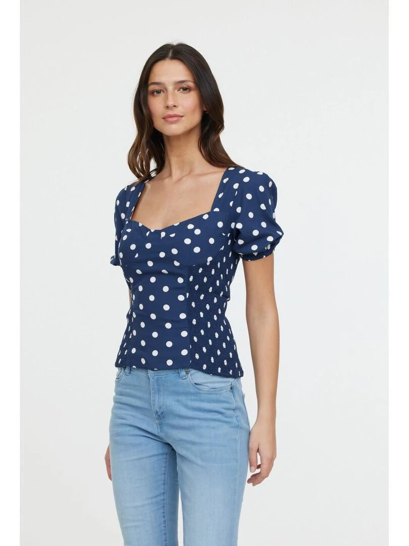 Lee Cooper   T Shirt manches courtes viscose slim MORANE M   Bleu marine