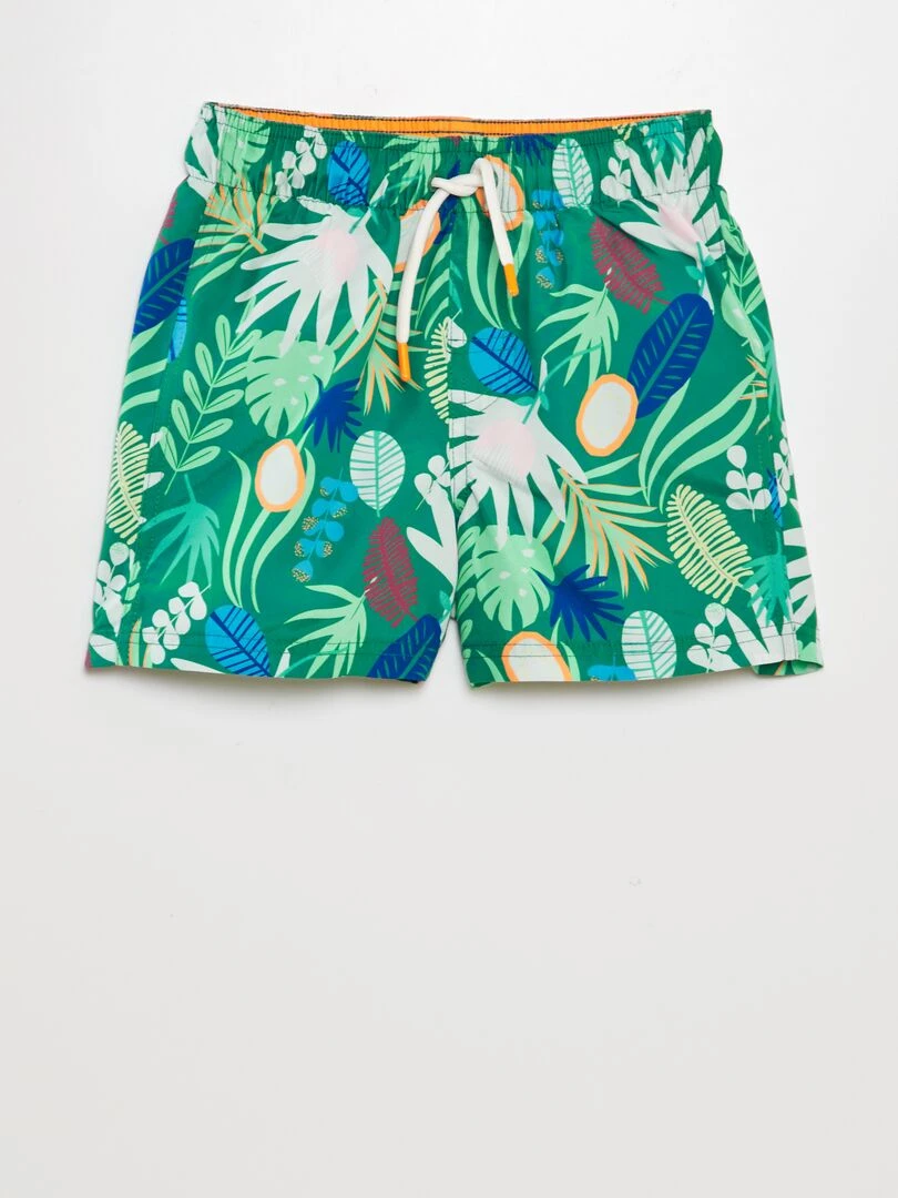 Short de bain imprimé Vert foncé