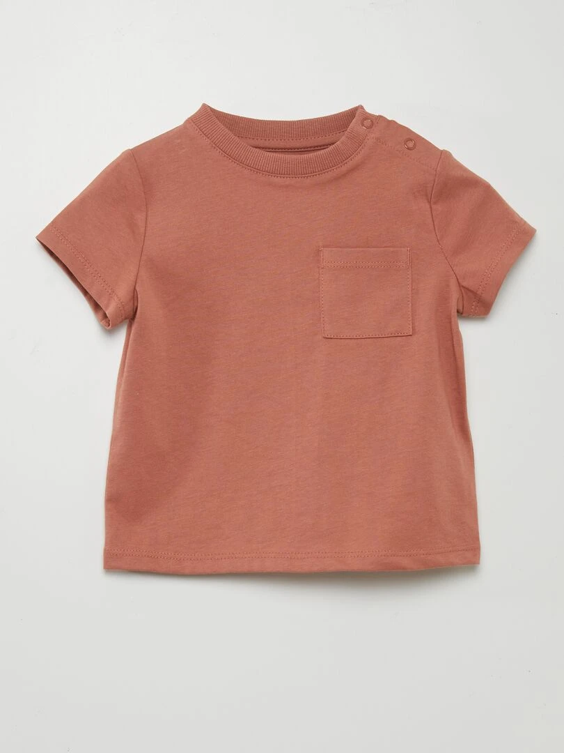 T shirt à manches courtes avec poches Rose