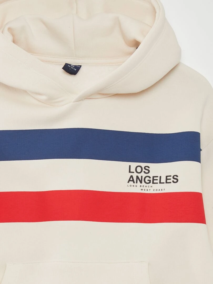 Sweat en molleton imprimé 'USA'   Ecru