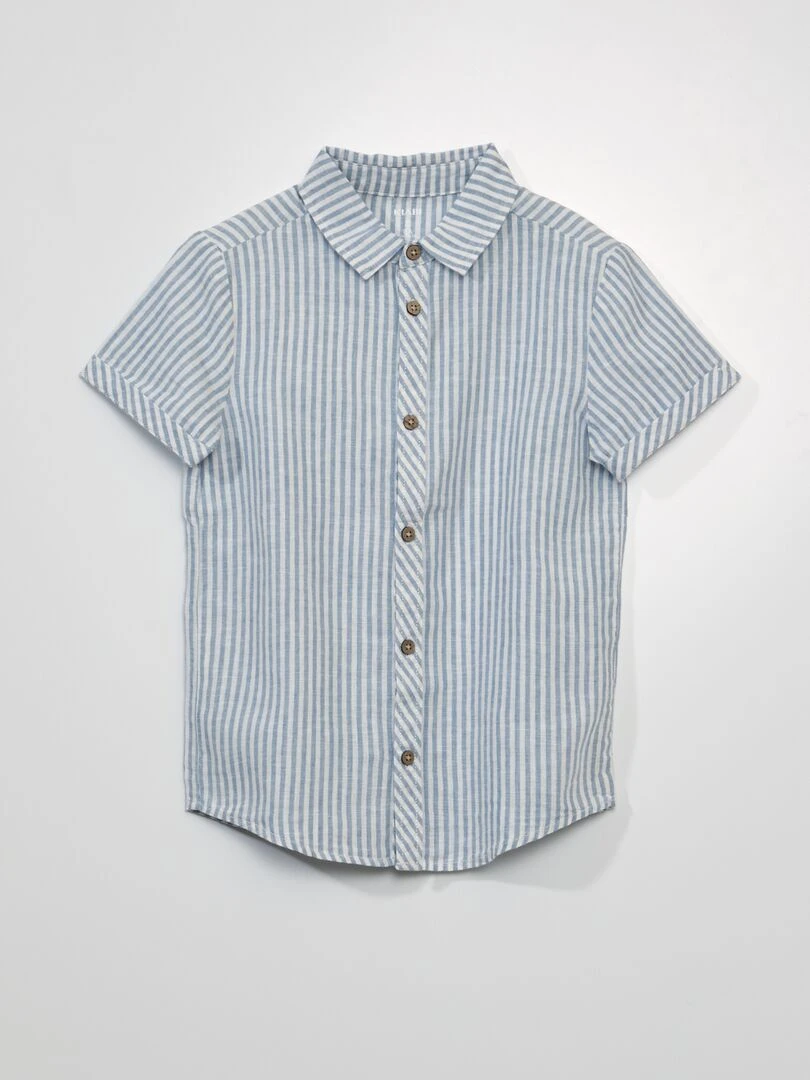 Chemise rayée manches courtes Blanc