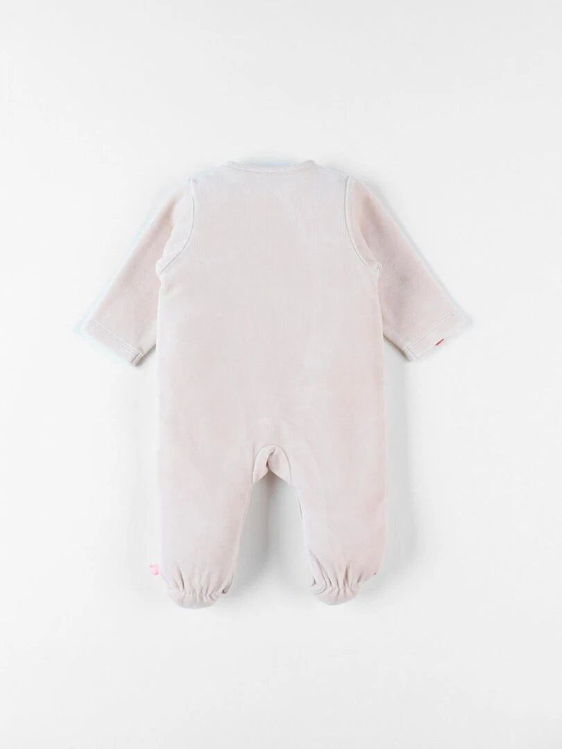 Pyjama 1 pièce raton laveur en velours clair Noukie's Beige