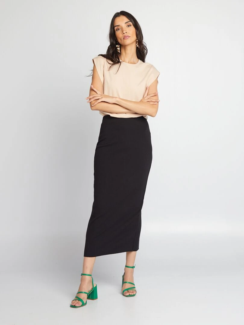 T shirt uni sans manches   Beige