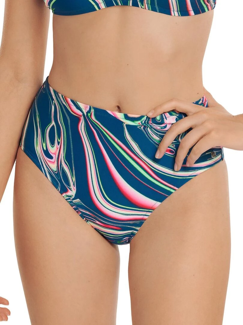 Bas maillot slip de bain échancré taille haute Queensland Bleu