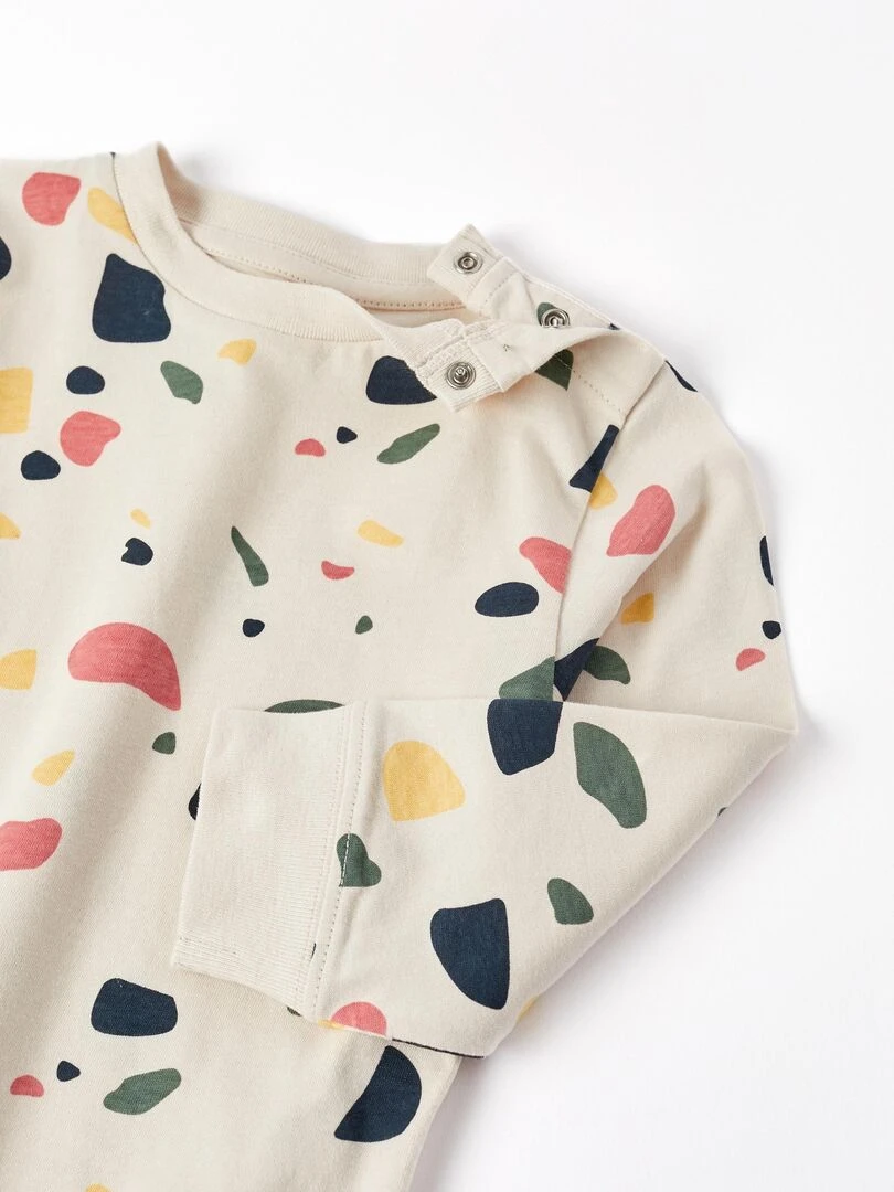 T shirt en Coton avec Formes Colorées pour Bébé Garçon manches longues GREAT GOALS GREAT WORLD Gris clair