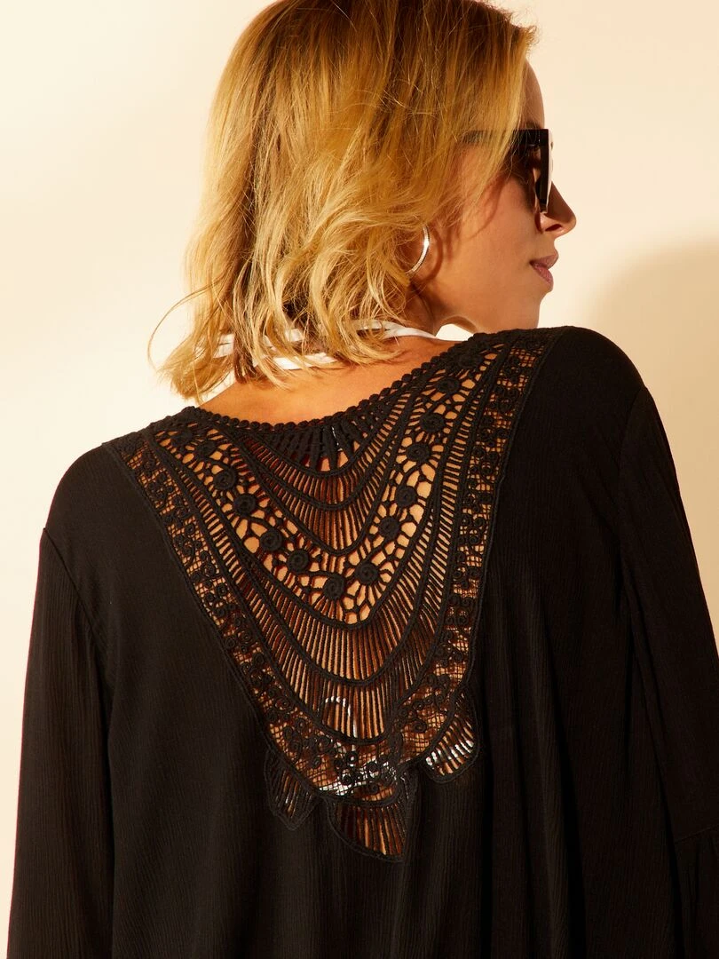 Robe de plage esprit kimono   noir