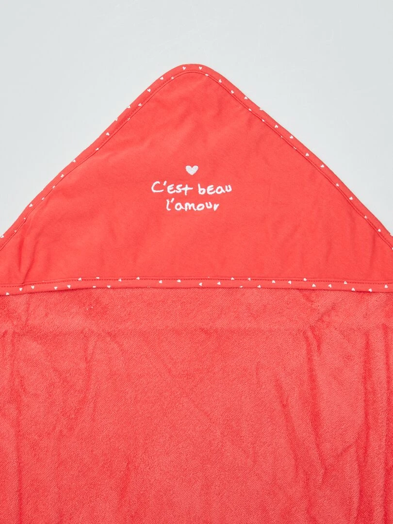 Cape de bain en éponge   Rouge