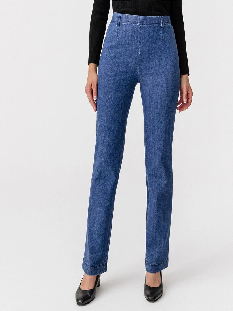 Jean effet ventre plat extensible Damart Bleu foncé