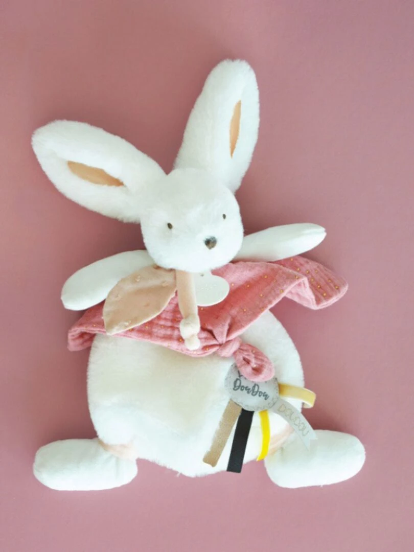 Doudou plat avec coffret lapin corail Happy Boho   N/A