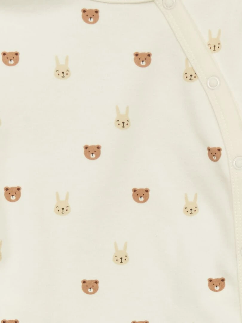 Ensemble pyjama en interlock 2 pièces Ecru/beige
