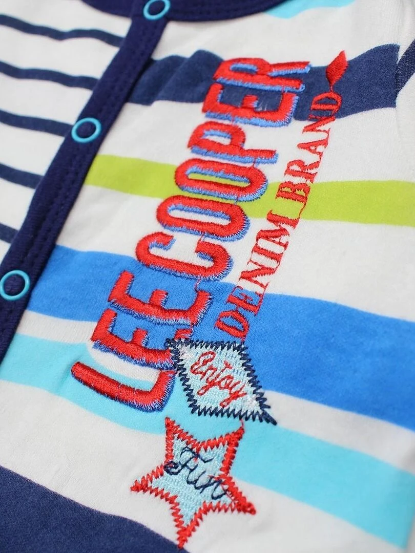 Lee Cooper Ensemble Body grenouillère bavoir bébé garçon Imprimé Logo Bleu