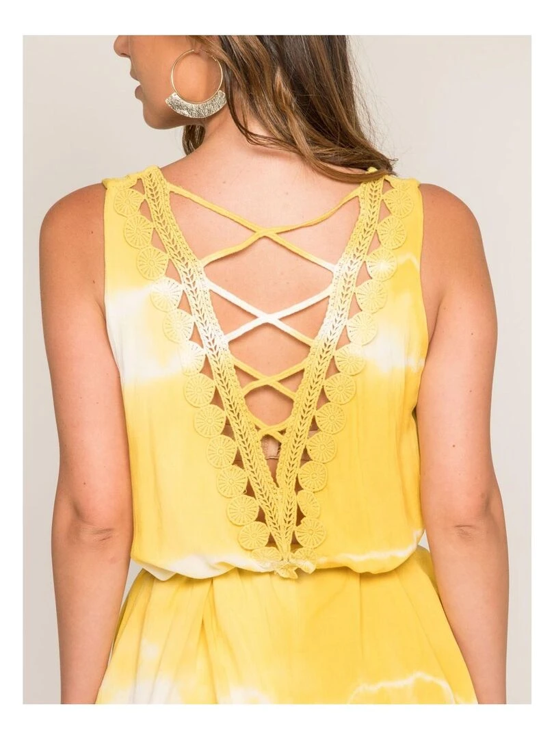 Robe courte imprimée IGNES   Jaune