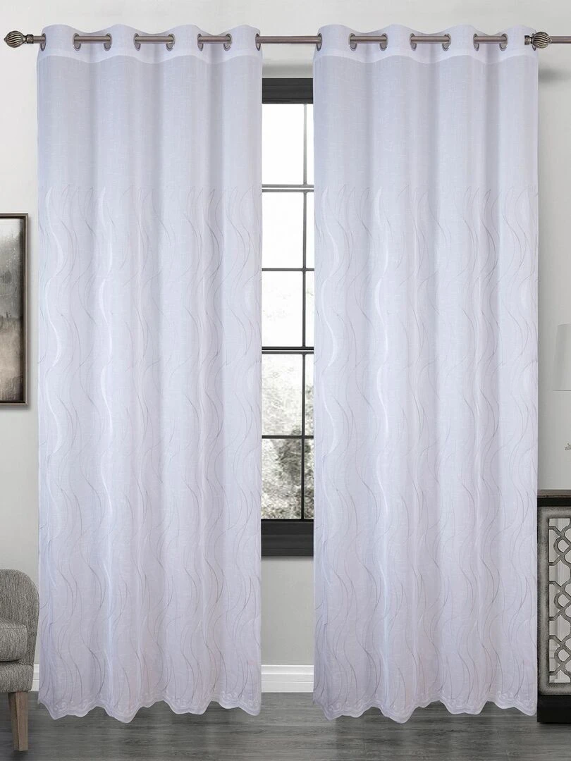 Paire de voilage classique Gris clair