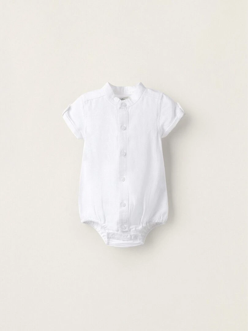 Body chemise à manches courtes pour nouveau né 'B&S' manches courtes ATLANTIC COMPANY Blanc