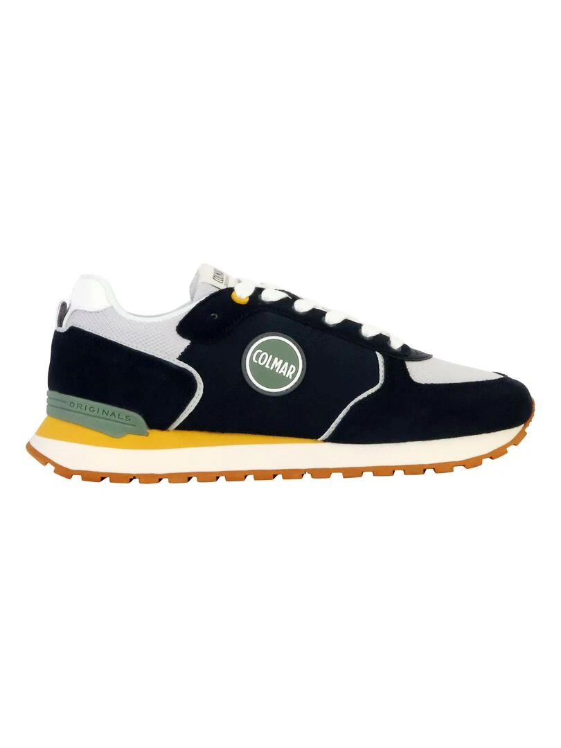 Basket Cuir Colmar Travis Block Bleu