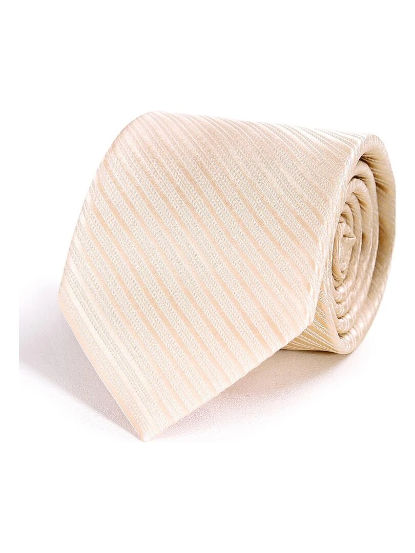 Cravate Faux Uni Fabriqué en Europe Beige clair