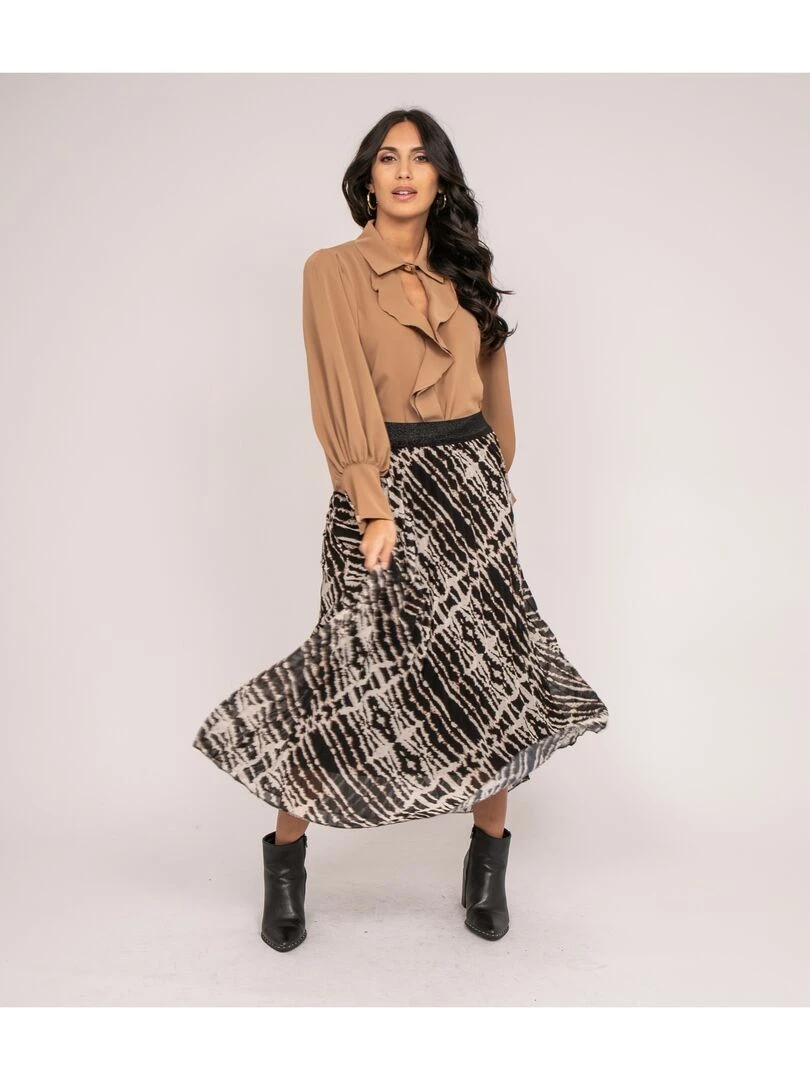 Blouse avec volants OKIER   Marron caramel